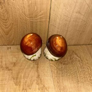 Peper en zout setje paddenstoel bruin